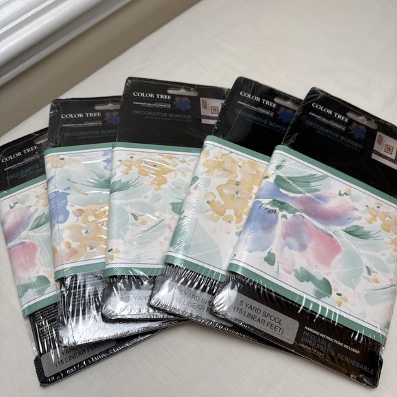 Color Tree Designs Other - Color Tree Designs Watercolor Floral Wall Border‎ 5 Spools 25yd SILX4970 Pastel